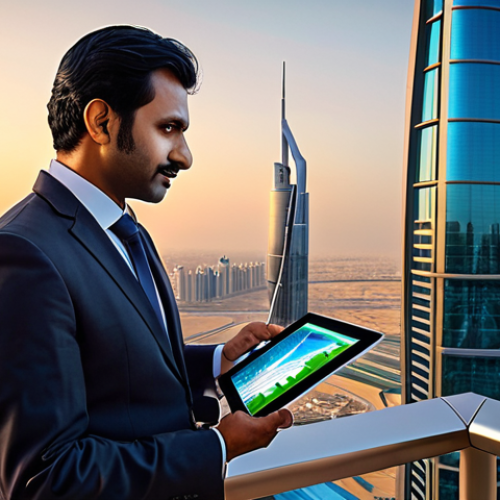 Home 16 **Prompt:** "A highly skilled Pakistani male civil engineer, mid-30s, stands confidently on a modern skyscraper's rooftop at sunset, overlooking a futuristic smart city skyline. The city combines elements of Dubai's iconic architecture, European sustainable designs, and Canadian urban infrastructure. Subtle digital overlays show BIM models, AI integration symbols, and green energy designs. He holds a tablet displaying complex engineering schematics. The atmosphere is aspirational, global, and technologically advanced. Cinematic wide shot, vibrant colors, photo-realistic, sharp focus."
