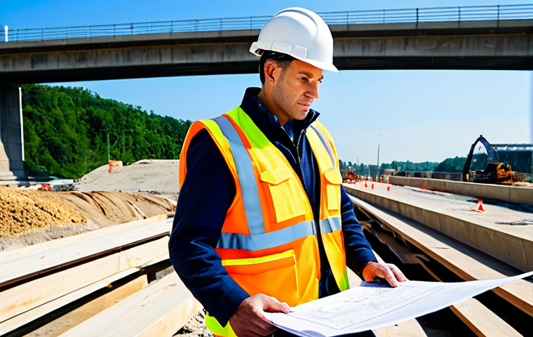 **

"A professional civil engineer, fully clothed in appropriate attire, reviewing blueprints at a construction site with a partially built bridge in the background, safe for work, perfect anatomy, correct proportions, professional photography, high quality, daytime, bright lighting, modern equipment visible, professional."

**